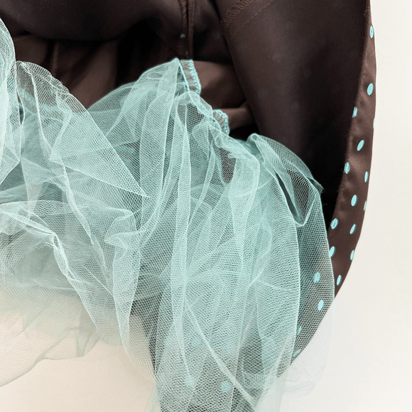 Vintage Jessica McClintok Gunne Sax Dress Womens 3/4 Retro 90s 80s Satin Dot - Picture 12 of 12